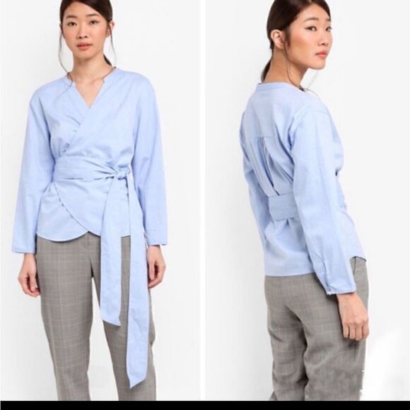 NWT J CREW STRIPED Wrap Top - Picture 7 of 11